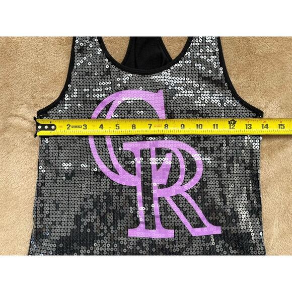 Victoria’s‎ Secret PINK Colorado Rockies Sequins Racerback Tank Top Women’s XS - Picture 4 of 5